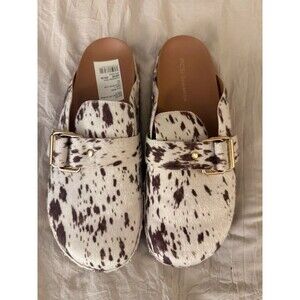 Faux calf hair cow print mules BCBG Nordstrom